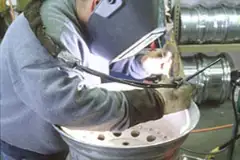Welding a cracked aluminum wheel