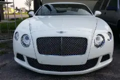 White Bentley after wheel repair